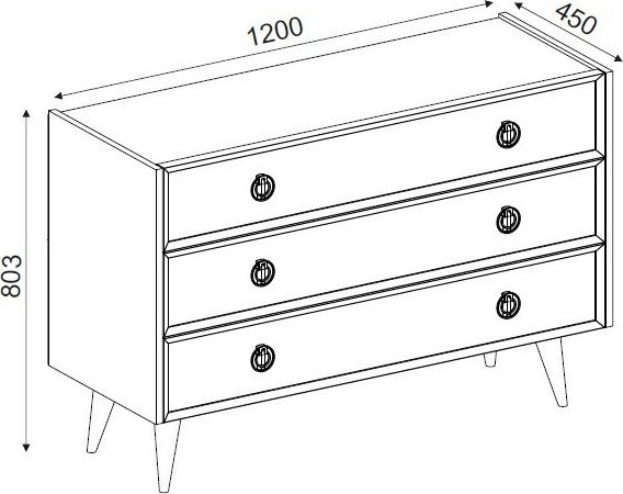 Nadya kommode - Hvit/valnøtt Nadya kommode - Hvit/valnøtt