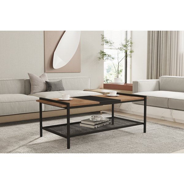 Mata salongbord 120 x 54 cm - Furu/sort Mata salongbord 120 x 54 cm - Furu/sort