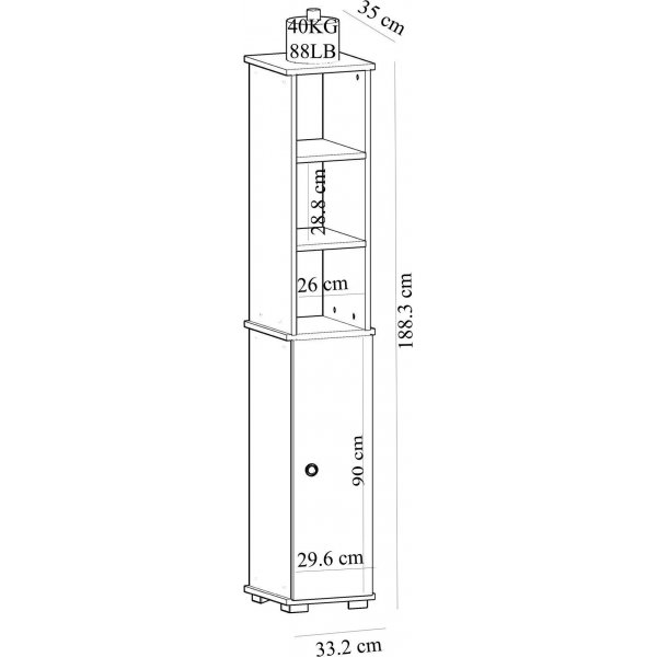 Niles skap - Safir/eik