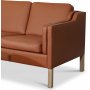 Salvatore 3-seter skinnsofa - Cognac (skinn) / Lyst tre