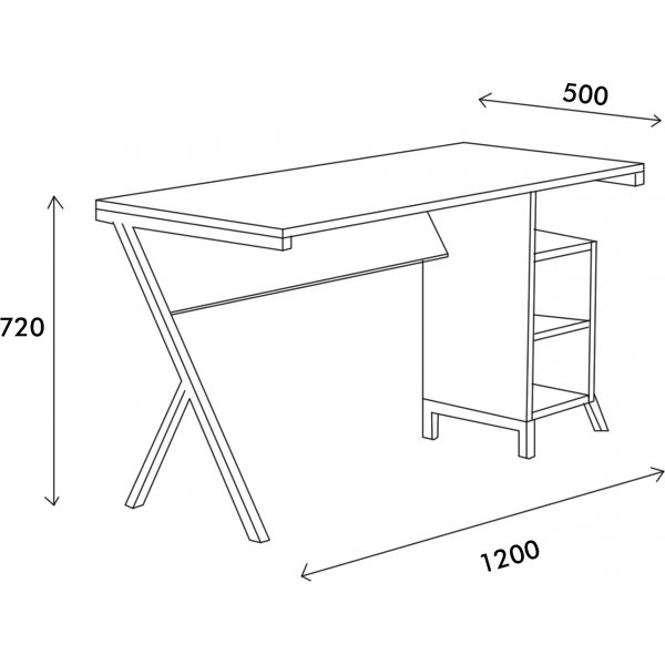Nero skrivebord 120 x 50 cm - Valnøtt/svart Nero skrivebord 120 x 50 cm - Valnøtt/svart
