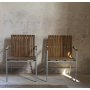 Utestol Alva - Teak/galvanisert metall + Tekstilrens for mbler