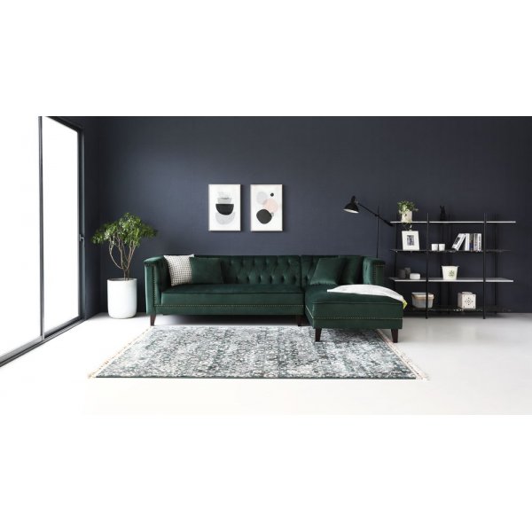Dotto divansofa med nagler - Grønn fløyel Dotto divansofa med nagler - Grønn fløyel