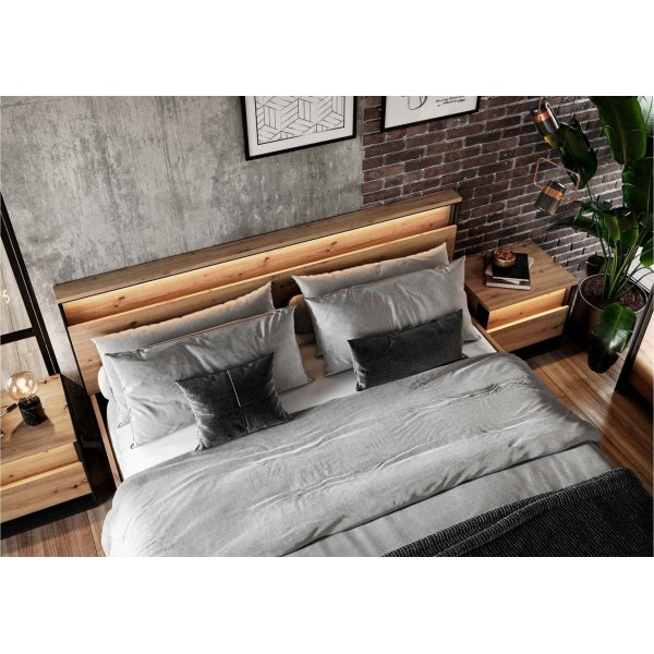 Quant Cuarto nattbord - Artisan eik/sort Quant Cuarto nattbord - Artisan eik/sort