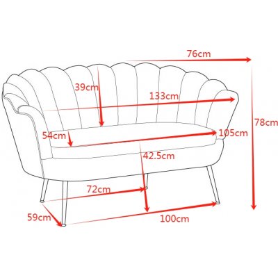 Musslan 2-seters sofa - Grnn / messing + Mbelpleiesett for tekstiler