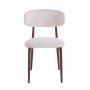 Ingrid-stol i beige stoff med valnøttfinert ramme Ingrid-stol i beige stoff med valnøttfinert ramme
