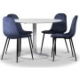 Seat spisegruppe, rundt spisebord med 4 Carisma flyelsstoler - Hvit/Bl