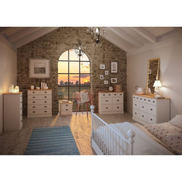 Nola nattbord - Hvit/beige Nola nattbord - Hvit/beige