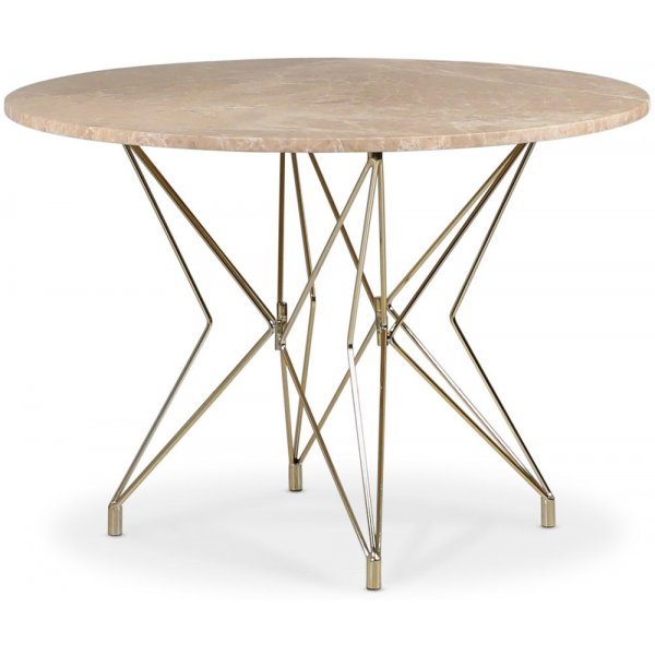 Zoo spisebord 105 cm - Messing / Beige Empradore