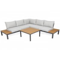 Hjørnesofa Burgos med bord - Grå/lysegrå Hjørnesofa Burgos med bord - Grå/lysegrå