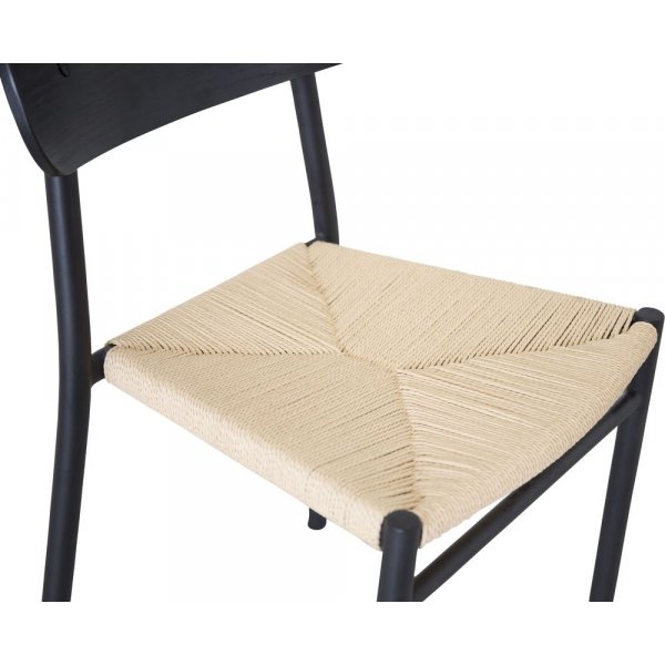 Spisestol Amica - Svart / Naturfiber Spisestol Amica - Svart / Naturfiber