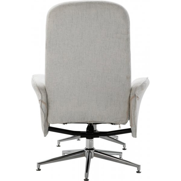 Julius recliner lenestol med fotskammel - Grå stoff Julius recliner lenestol med fotskammel - Grå stoff