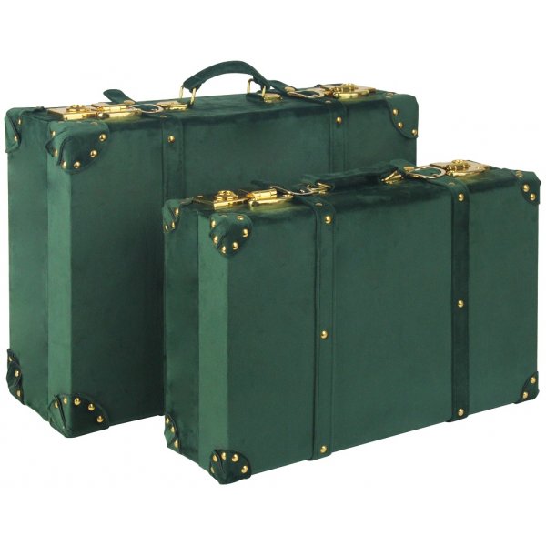 Petit koffert, sett med 2 stk - Mørkegrønn (Fløyel) Petit koffert, sett med 2 stk - Mørkegrønn (Fløyel)