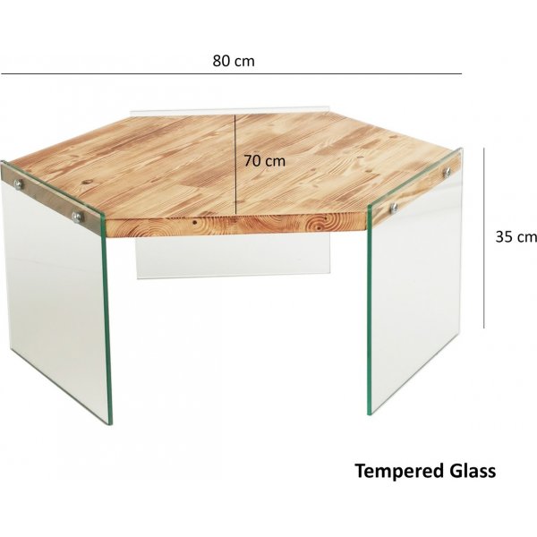 Hexagon sofabord 80 x 70 cm - Eik Hexagon sofabord 80 x 70 cm - Eik