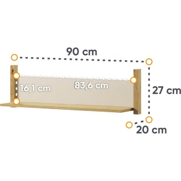 Lenny vegghylle - Artisan eik/beige/trøffel Lenny vegghylle - Artisan eik/beige/trøffel