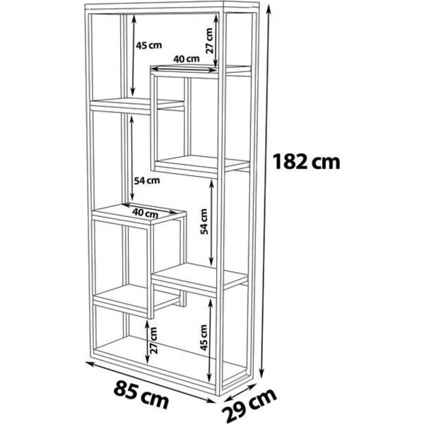 Emina bokhylle - Hvit/svart Emina bokhylle - Hvit/svart