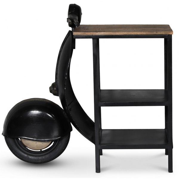 Vintage Vespa bardisk / nattbord - Svart / sølv Vintage Vespa bardisk / nattbord - Svart / sølv