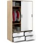 Line garderobe - Eik/hvit