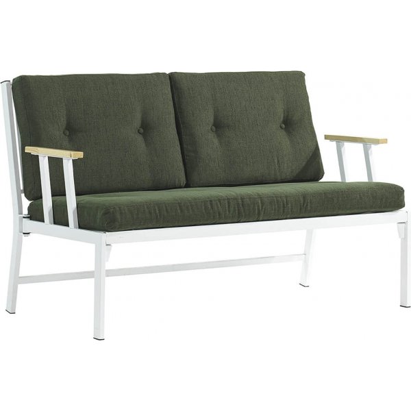 Lotus 2-seters utesofa - Hvit/grnn