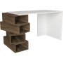 Jenga skrivebord - Hvit/valntt