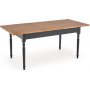 Shell spisebord 120-160 cm - Mrk eik/sort