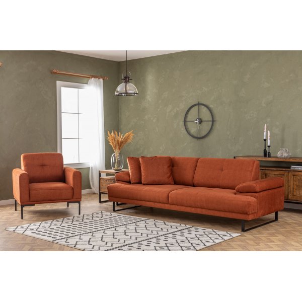 Mustang 3-seters sofa - Oransje Mustang 3-seters sofa - Oransje