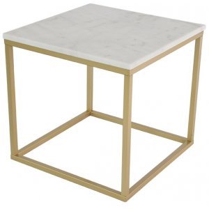 Accent sofabord 50 - Hvit marmor/messingfarget understell Accent sofabord 50 - Hvit marmor/messingfarget understell