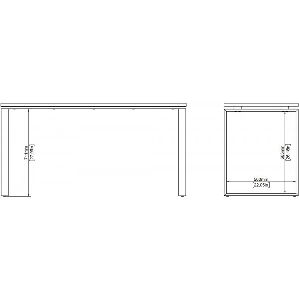 Skilt skrivebord 150 cm - Matt grå/hickory Skilt skrivebord 150 cm - Matt grå/hickory
