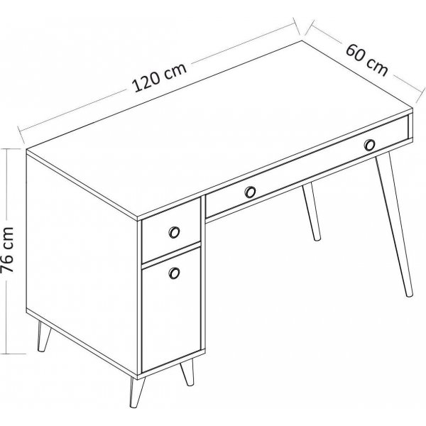Inert skrivebord - Hvit/eik Inert skrivebord - Hvit/eik