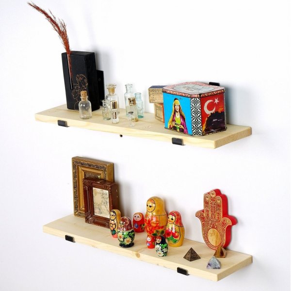 Lamba vegghylle 8 - Svart/eik Lamba vegghylle 8 - Svart/eik