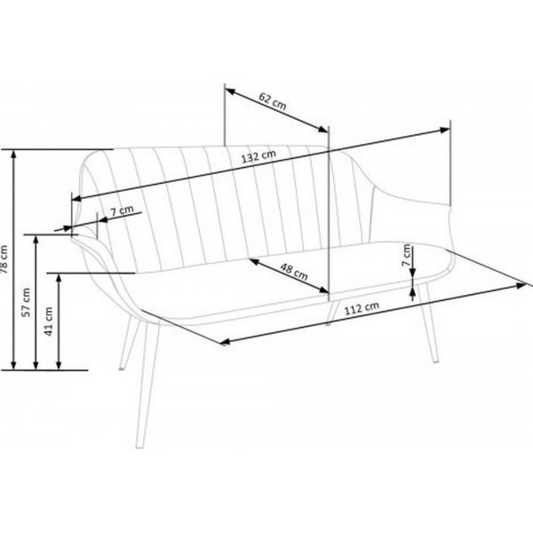 Eirik 2-seters sofa - Mørk grønn/gull Eirik 2-seters sofa - Mørk grønn/gull