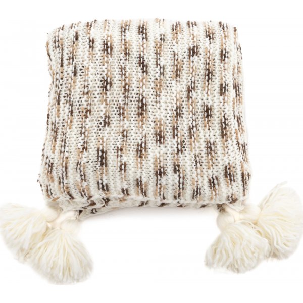 Mickel pledd, 130x170 cm - Brun/hvit Mickel pledd, 130x170 cm - Brun/hvit