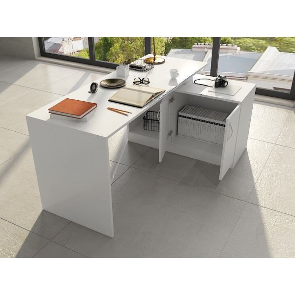 Basta skrivebord - Hvit