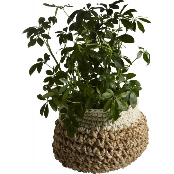 Amara kurv 25 x 25 cm - Jute/Creme