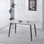 Inez spisebord med keramisk hvit matt marmor - 140x80 cm Inez spisebord med keramisk hvit matt marmor - 140x80 cm