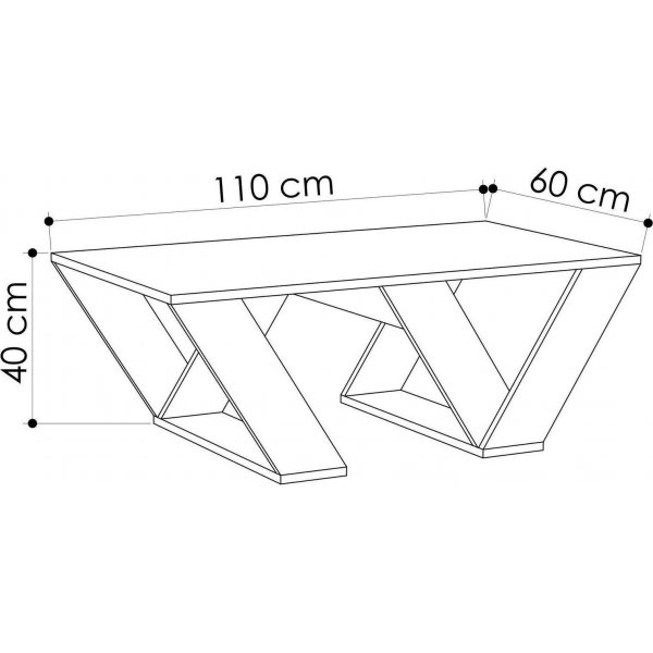 Pipra salongbord - Hvit
