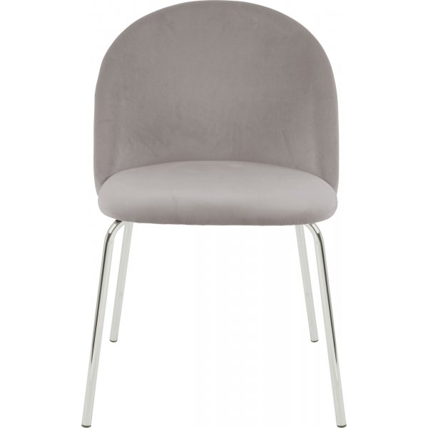 Giovani velvet stol - Gråbeige/Krom + Møbelføtter Giovani velvet stol - Gråbeige/Krom + Møbelføtter