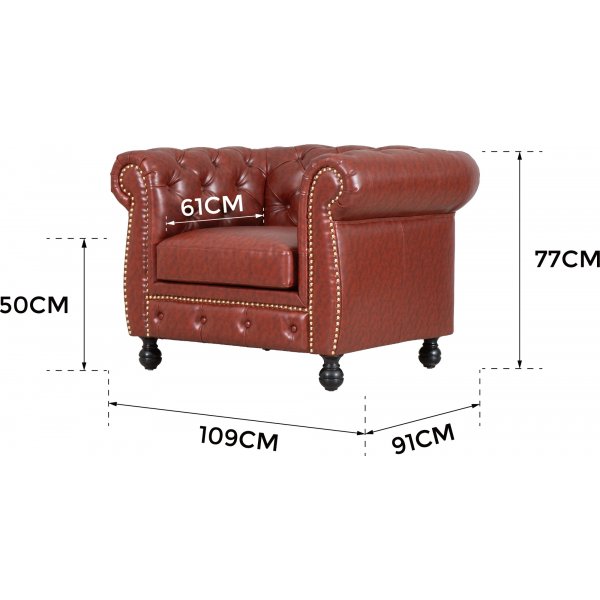 Chesterfield lenestol i brun PU - Charles Chesterfield lenestol i brun PU - Charles