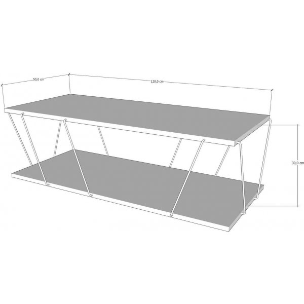 Labranda salongbord - Furu/svart + Mbelftter