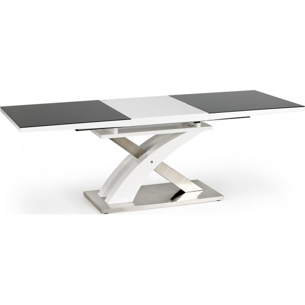 Bonita spisebord 160-220 cm - Hvit/sort