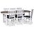 Skagen spisegruppe; spisebord 160/210x90 cm - Hvit / brunoljet eik med 6 stk Fårö stoler med svart PU-sete