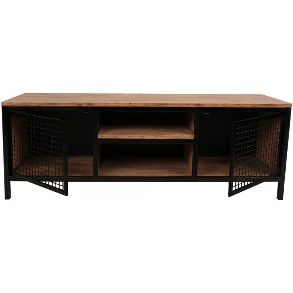 Zeno mediebenk - Furu/svart Zeno mediebenk - Furu/svart