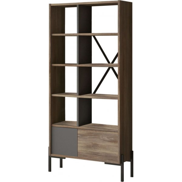 Bruno bokhylle - Brun/antrasitt Bruno bokhylle - Brun/antrasitt