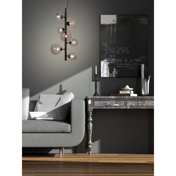 Taklampe Molekyl - Svart / røykgrå Taklampe Molekyl - Svart / røykgrå