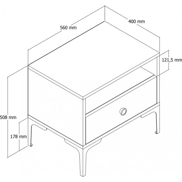 Lisboa nattbord - Valnøtt/svart Lisboa nattbord - Valnøtt/svart