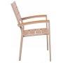 Spisegruppe med 4 stoler og spisebord 150 x 90 cm beige/eik - Las Vegas