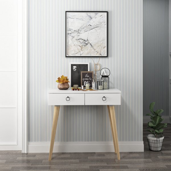 Arden avlastningsbord 72/100 x 35 cm - Hvit