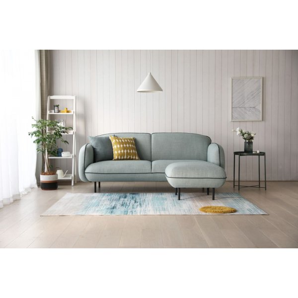 Catta 3-seters sofa med fotskammel - Lysegrøn + Tekstilrens for møbler Catta 3-seters sofa med fotskammel - Lysegrøn + Tekstilrens for møbler