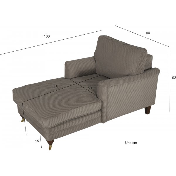 Sofa lenestol Howard mørk beige kordfløyel Sofa lenestol Howard mørk beige kordfløyel