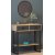 Valery sidebord med speil 90 x 35,3 cm - Antrasitt/mrk brun